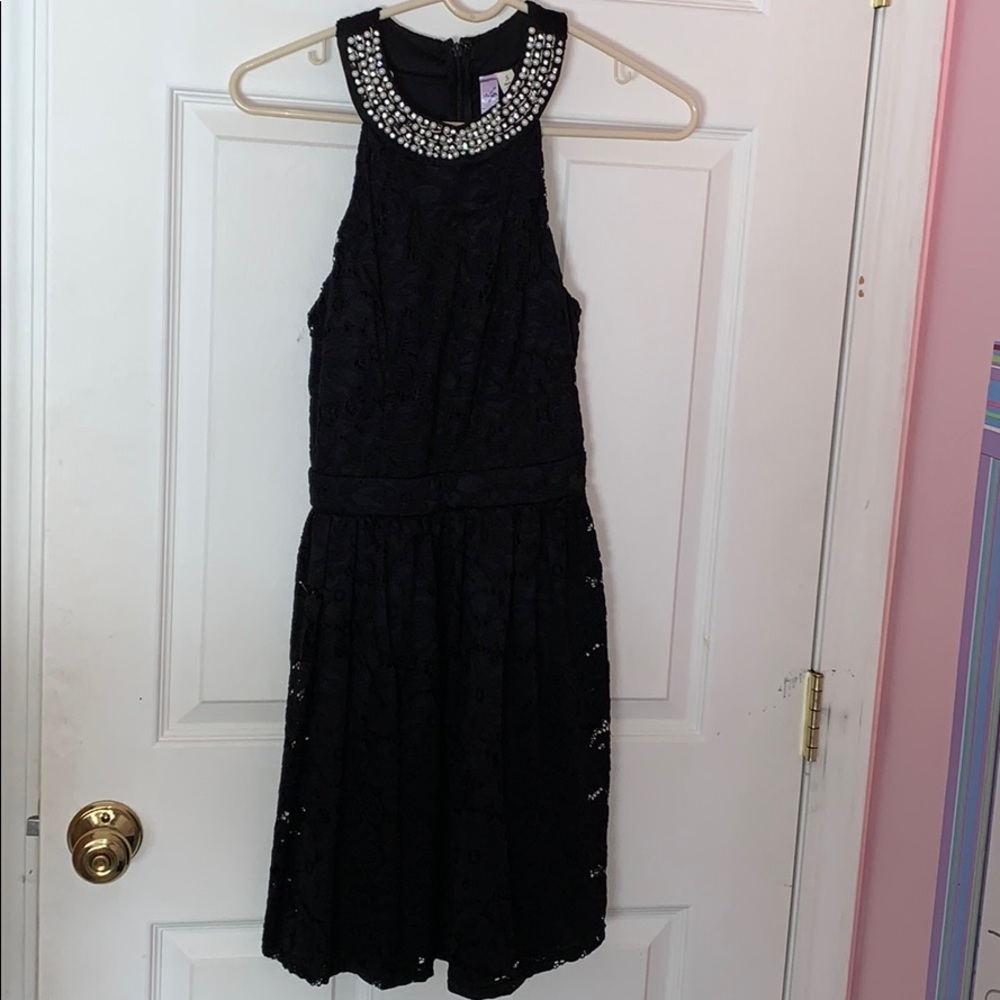 Black Lace SemiFormal Dress